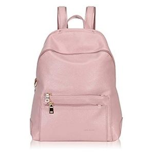 Pink leather backpack